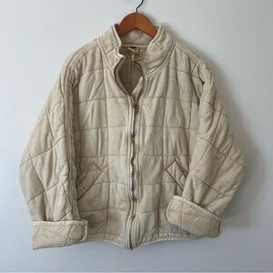 Free People Quilted Dolman Jacket Womens | Vanilla Crème | Sz Small